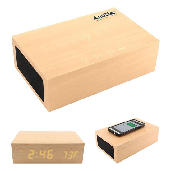 Picture of BlueSequoia Alarm Clock with QI Charging Station and Wireless Speaker